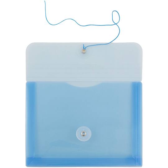 JAM Paper 5.25" x 7.5" Booklet Plastic Envelopes with Button and String Closure